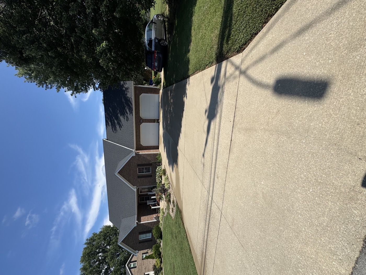 Concrete driveway after washing