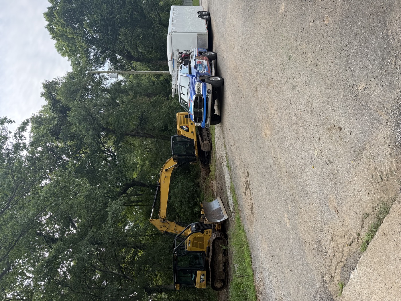 A dozer and excavator ready for cleaning