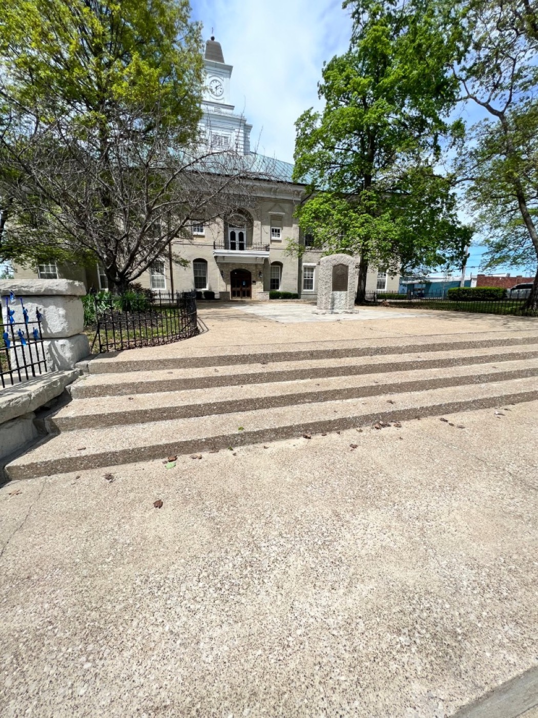 Courthouse plaza and steps after cleaning