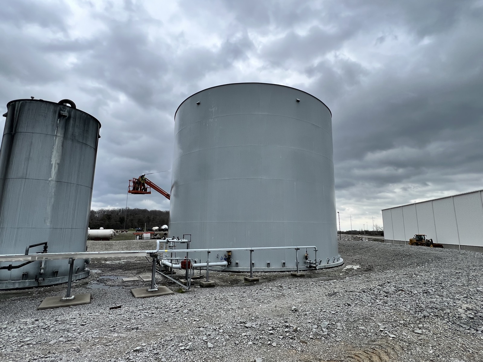 Large storage tank after washing
